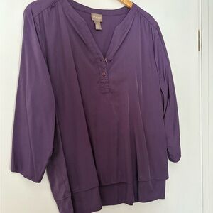 Chico's Deep Purple Blouse- size 3